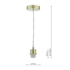 1 Light Satin Brass E27 Suspension With Clear Cable