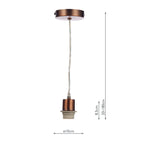 1 Light Aged Copper E27 Suspension With Clear Cable