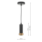 Accessory 1 Light E27 Suspension Matt Black And Bronze