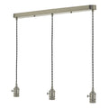 3 Light Bar Suspension Antique Chrome With Grey Cable