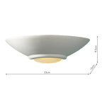 Stella Wall Light White Unglazed Ceramic Glass