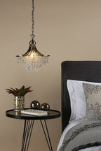 Suri 1 Light Pendant Antique Brass Faceted Glass