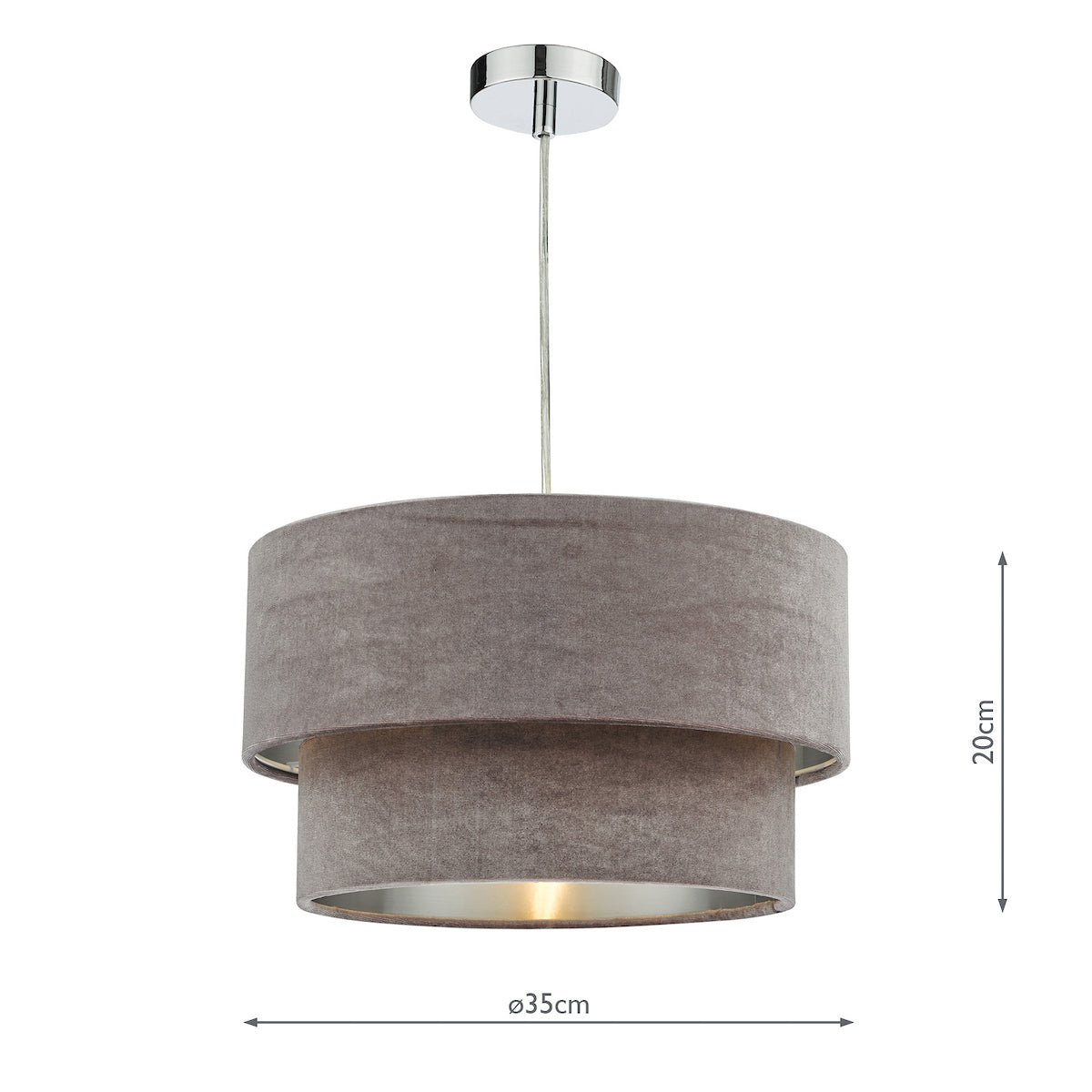 Suvan Easy Fit Tired Velvet Shade Mink With Silver Lining