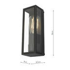 Taryn Outdoor Wall Light Matt Grey Glass IP65