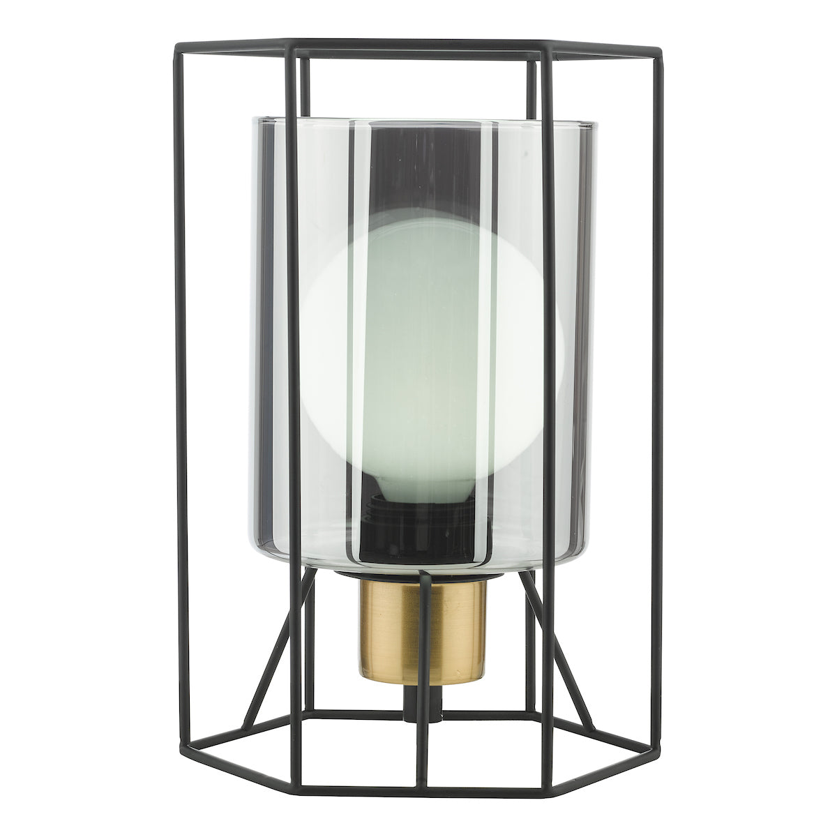 Tatum Table Lamp Matt Black and Smoked Glass