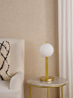 Tauri Table Lamp Matt Gold and Opal Glass