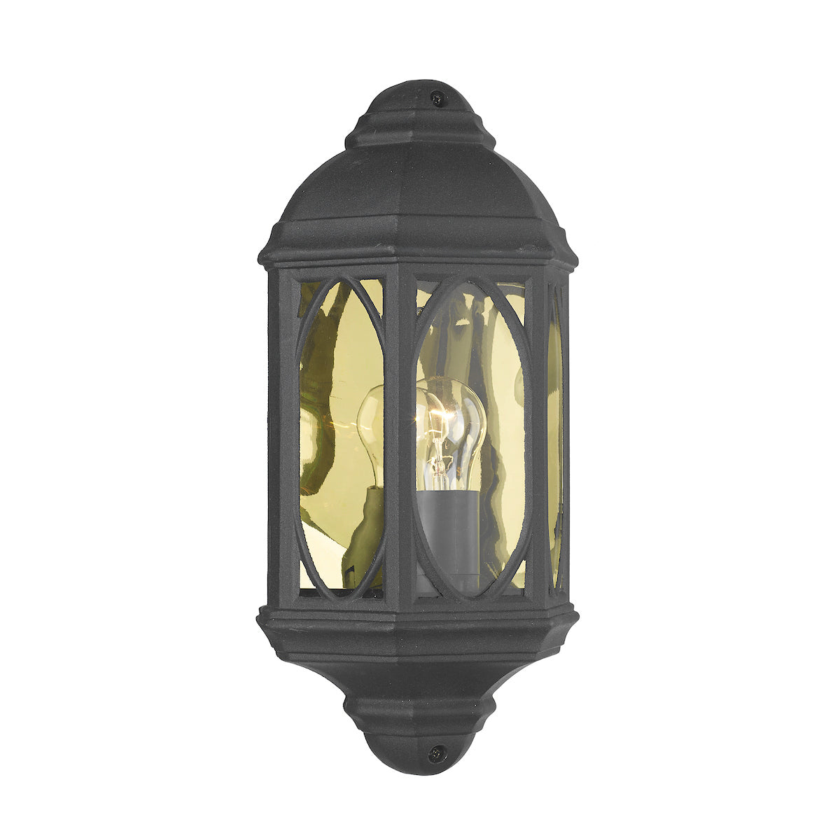 Tenby Outdoor Wall Light Black Glass IP43
