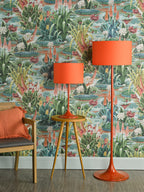 Toledo Floor Lamp Satin Orange With Shade