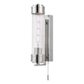 Tommaso Bathroom Wall Light Polished Nickel and Ribbed Glass IP44