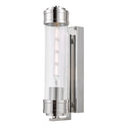 Tommaso Bathroom Wall Light Polished Nickel and Ribbed Glass IP44