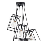Tower 6lt Cluster Pendant Black & Polished Chrome