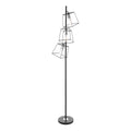 Tower 3 Light Floor Lamps Matt Black and Polished Chrome