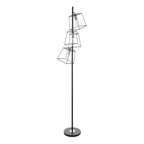 Tower 3 Light Floor Lamps Matt Black and Polished Chrome