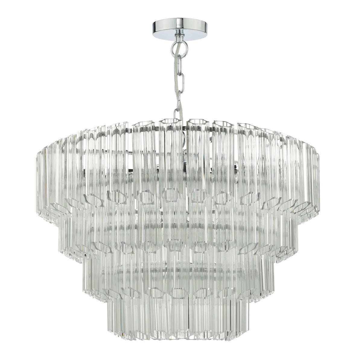 Tuvalu 4 Tier 9 Light Chandelier Crystal & Polished Chrome