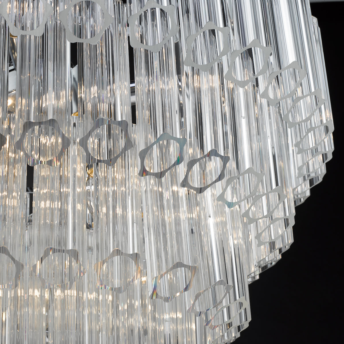 Tuvalu 4 Tier 9 Light Chandelier Crystal & Polished Chrome