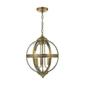 Vanessa 3 Light Pendant Antique Brass And Clear