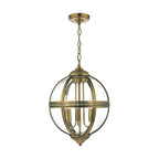 Vanessa 3 Light Pendant Antique Brass And Clear