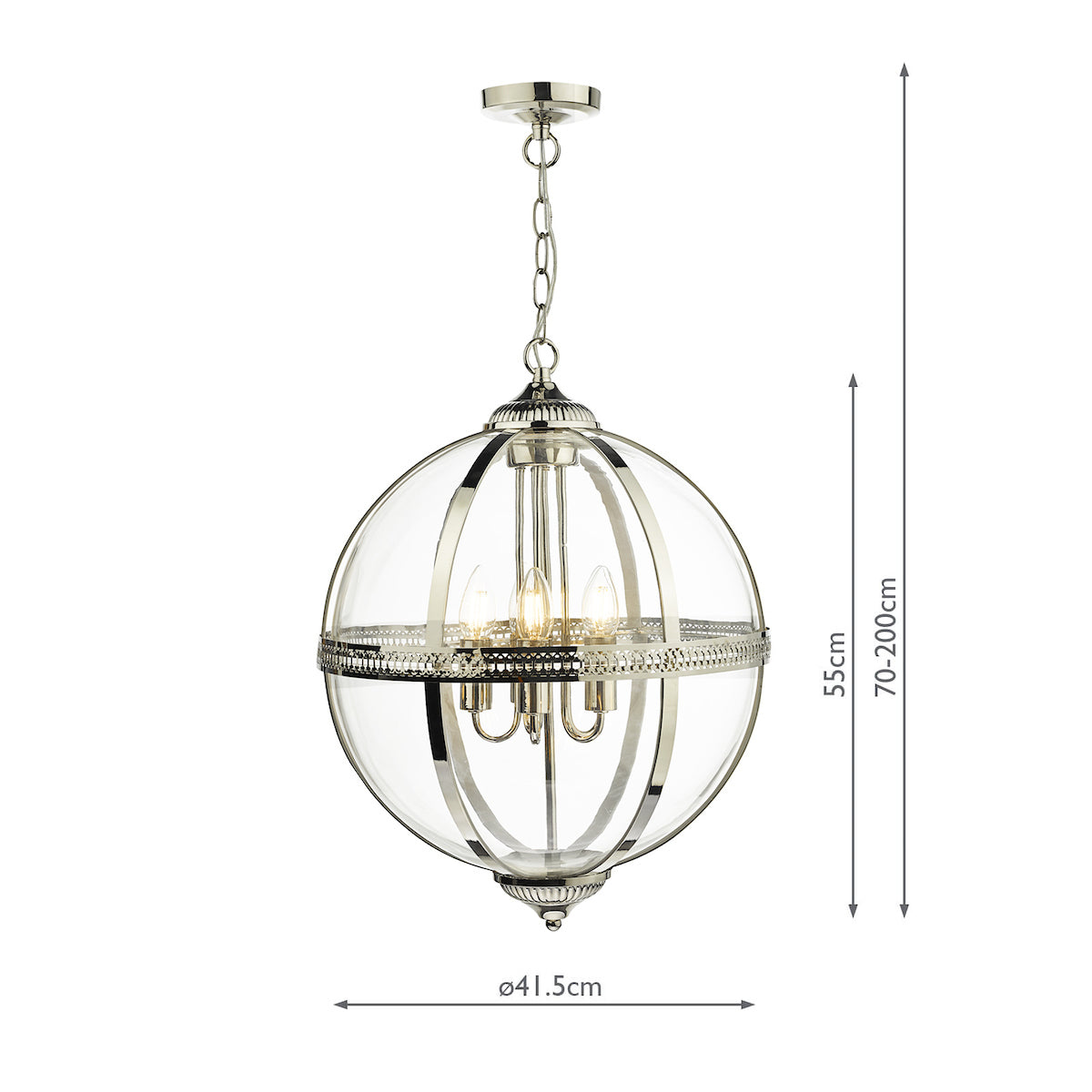 Vanessa 5 Light Pendant Polished Nickel And Clear