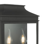 Vapour 2 Light Coach Lantern Outdoor Wall Light Matt Black IP44