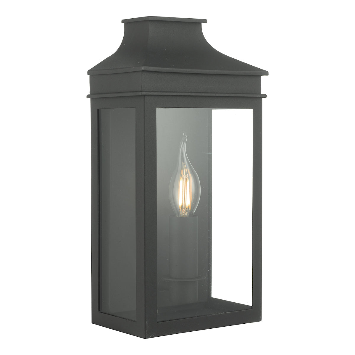Vapour Coach Lantern Outdoor Wall Light Matt Black IP44