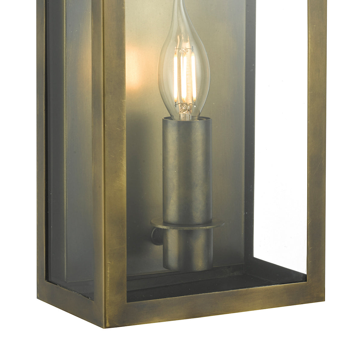 Vapour Coach Lantern Outdoor Wall Light Weathered Brass IP44