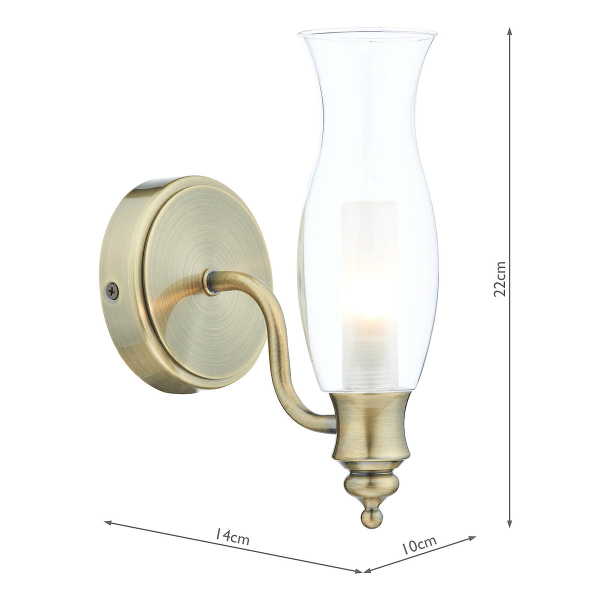 Vestry Bathroom Wall Light Antique Brass IP44
