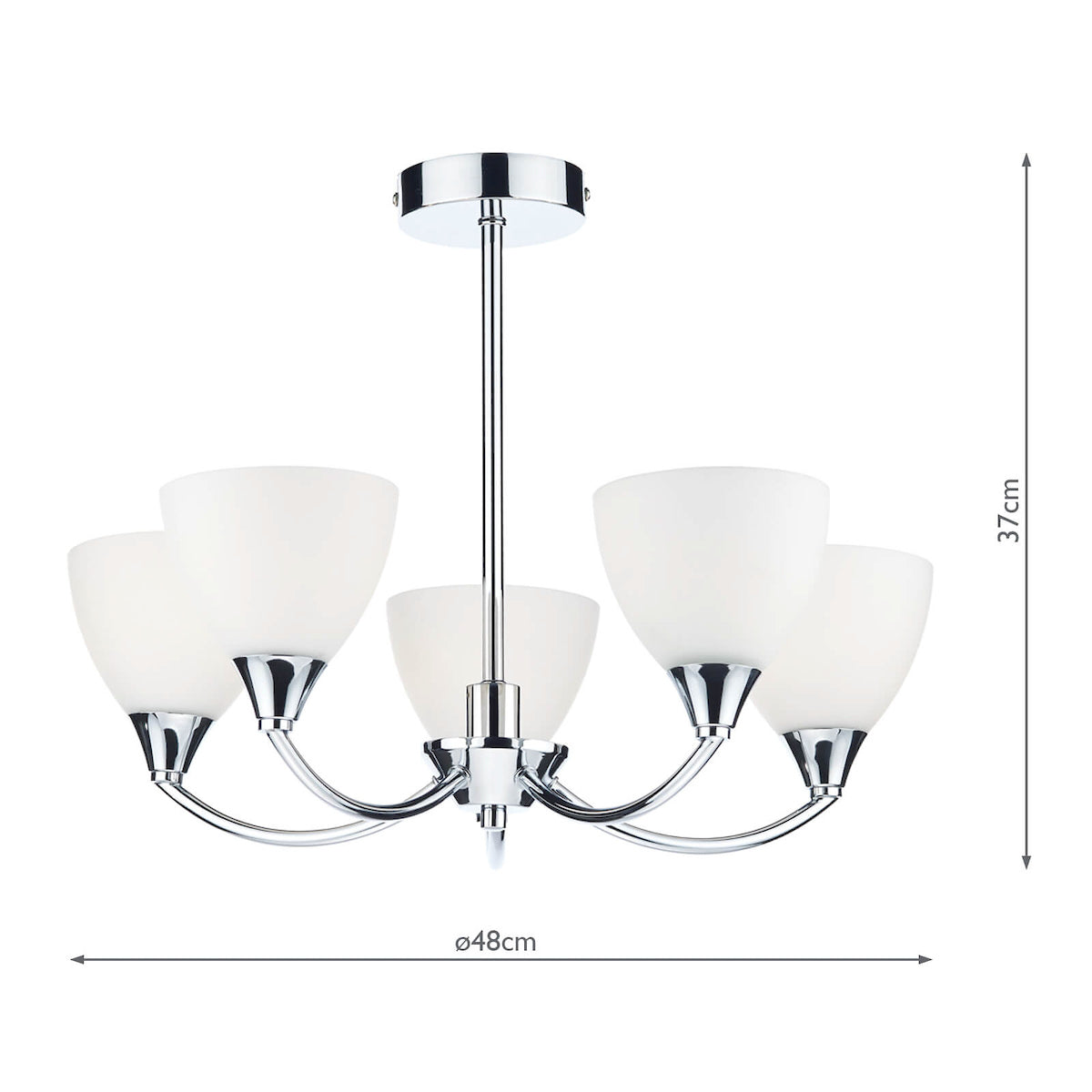 Watson 5 Light Semi Flush Polished Chrome