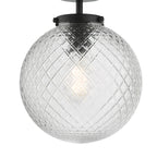 Wayne Bathroom Semi Flush Matt Black Opal Glass IP44