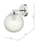 Wayne Bathroom Wall Light Polished Chrome Glass IP44