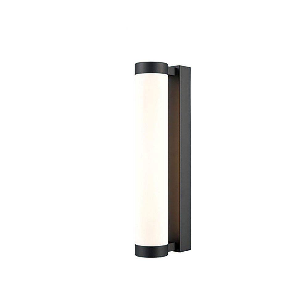 Luce LED Wall Light (Matt Black Finish, Opal Glass Tube, IP44)