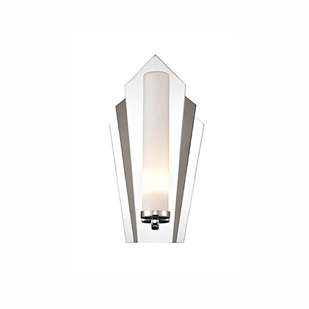 Chrysler Art Deco Wall Light IP44 Chrome & Black