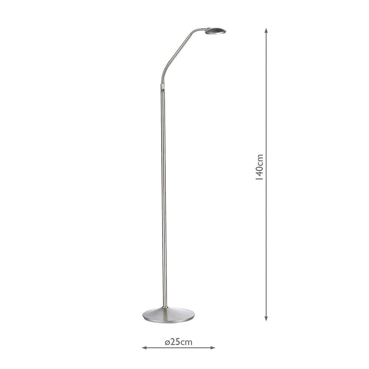 Wellington Task Floor Lamps Satin Chrome LED