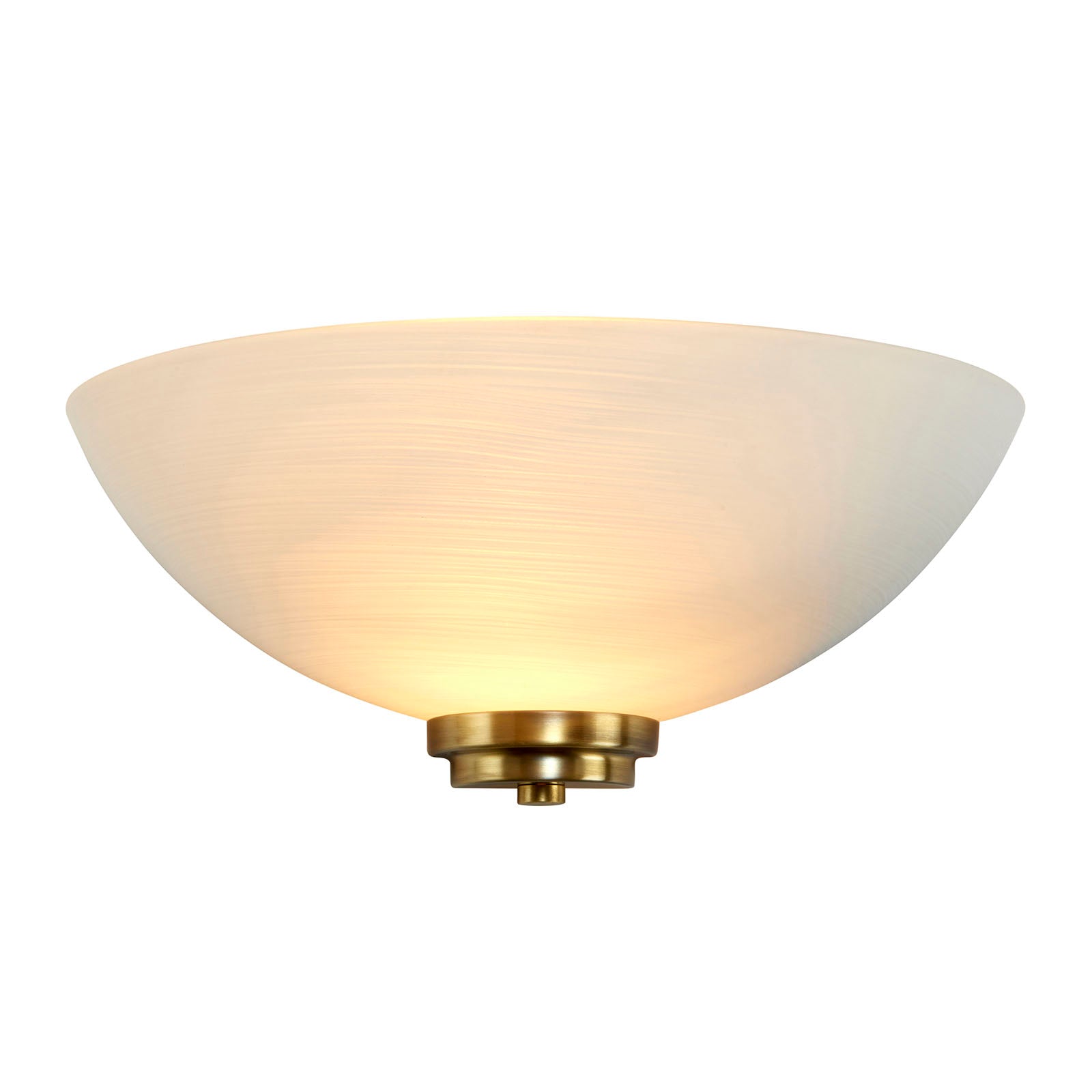 Welles 1-Light Antique Brass Wall Light with White Glass Shade