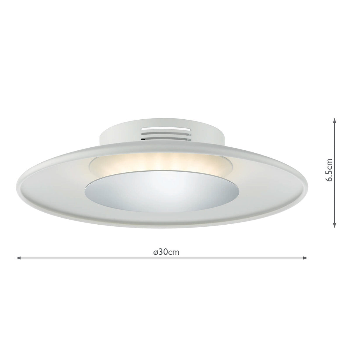 Worcester Small Flush White & Polished Chrome LED
