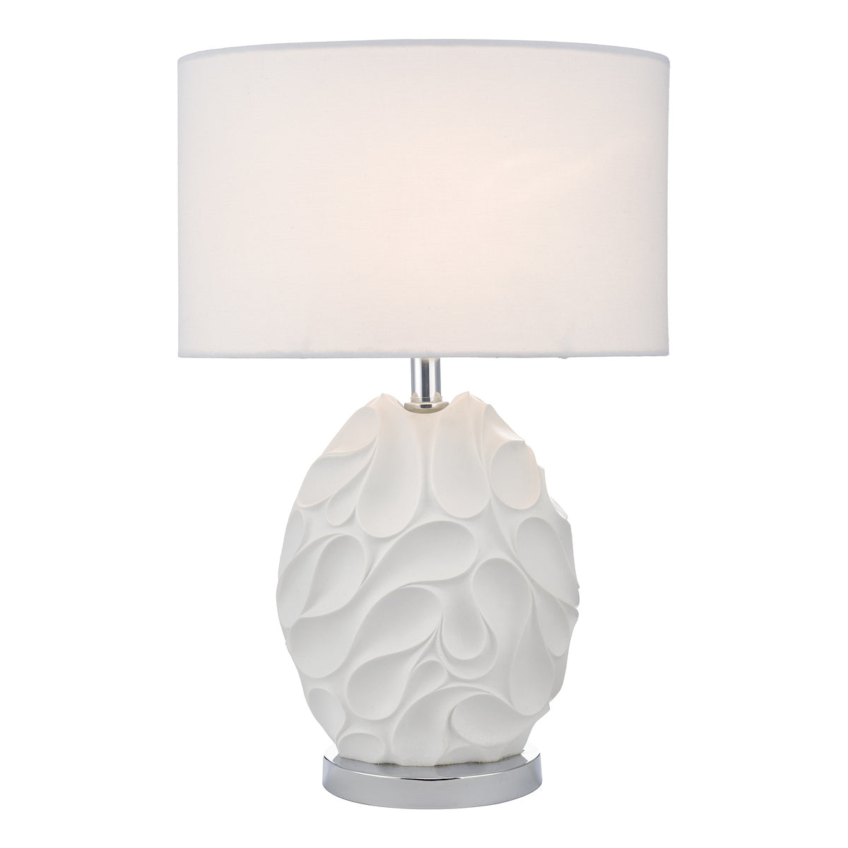 Zachary Oval Floor Lamps White With Shade