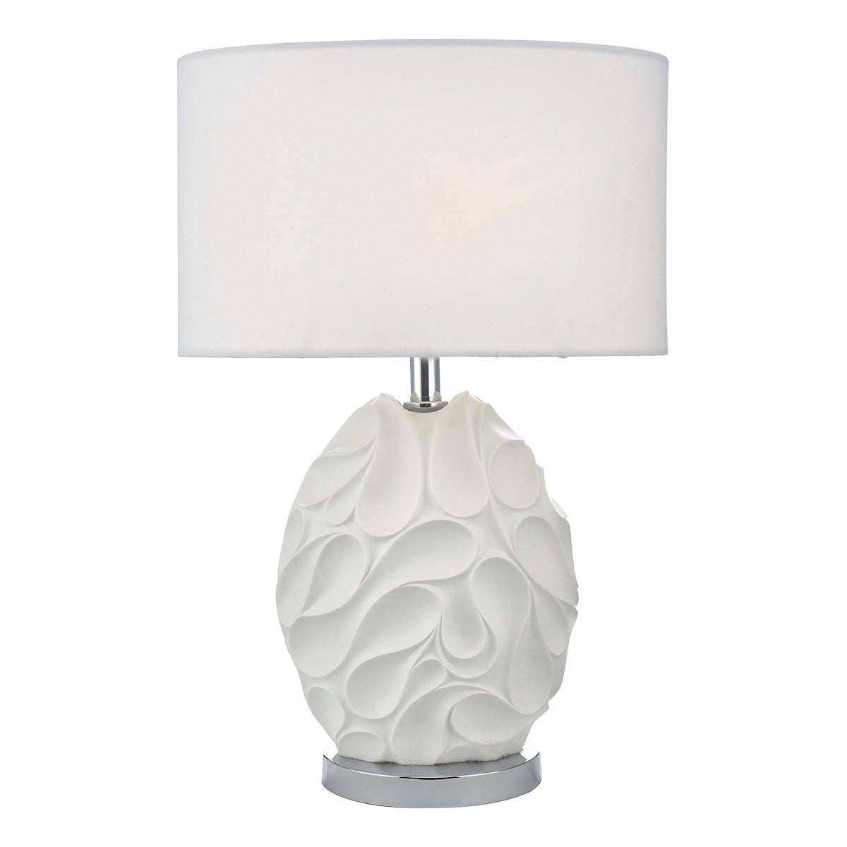 Zachary Oval Floor Lamps White With Shade