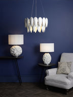 Zachary Oval Floor Lamps White With Shade