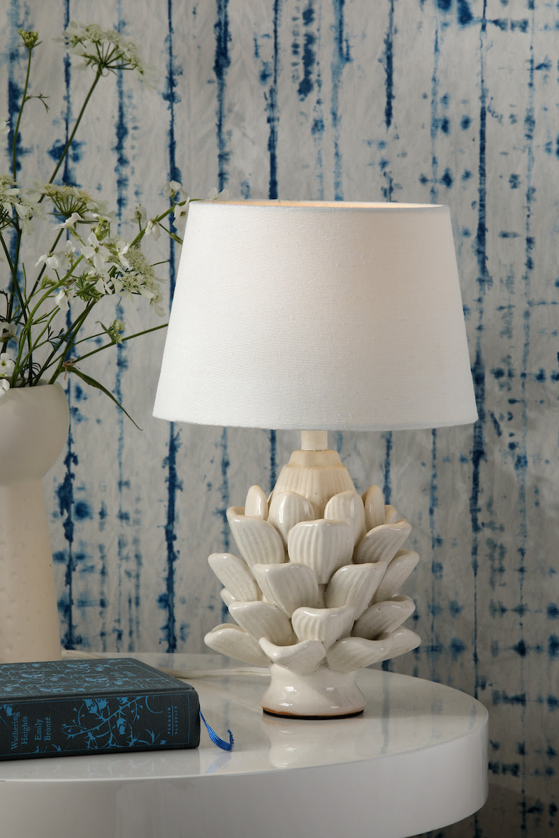 Zala Floor Lamps Cream Ceramic With Shade