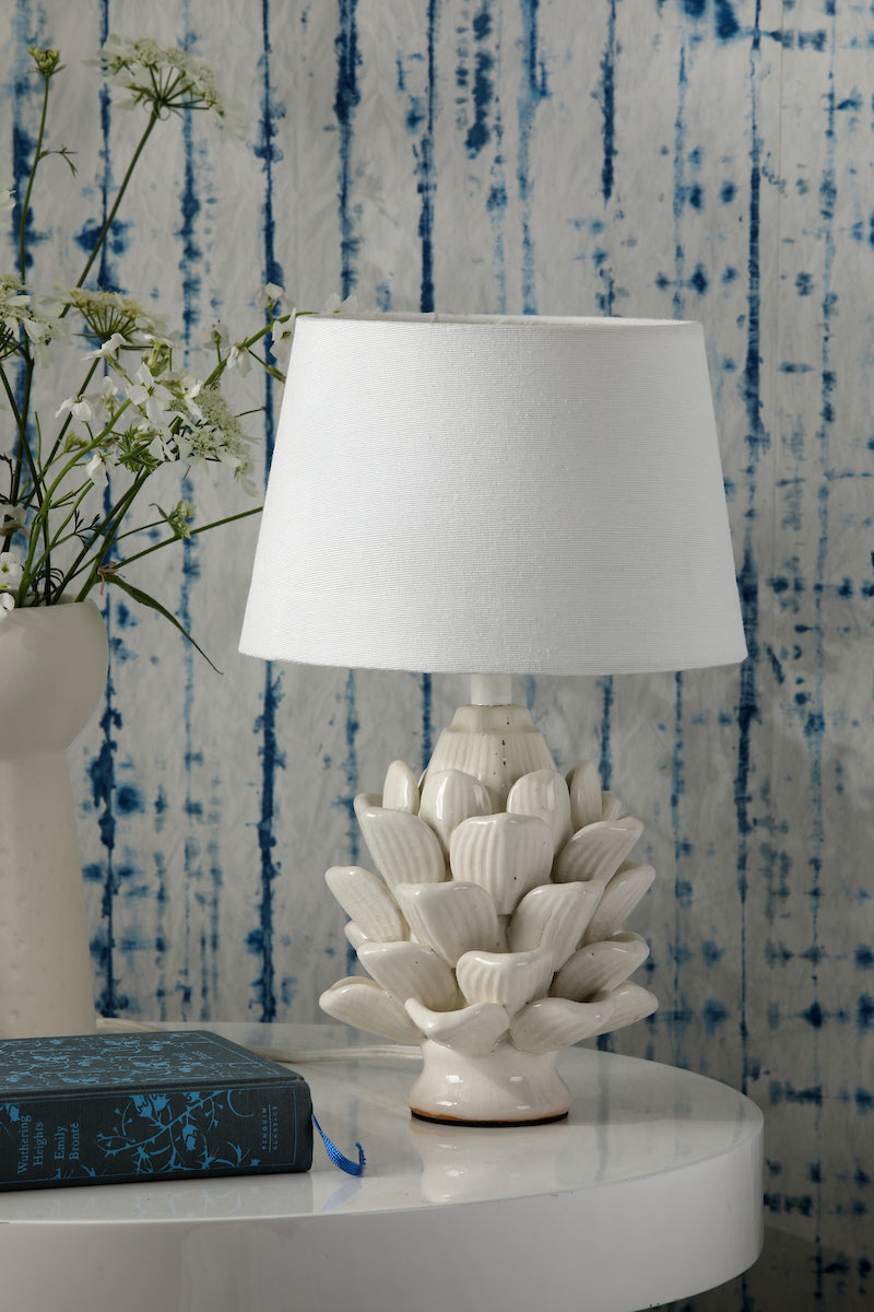 Zala Floor Lamps Cream Ceramic With Shade