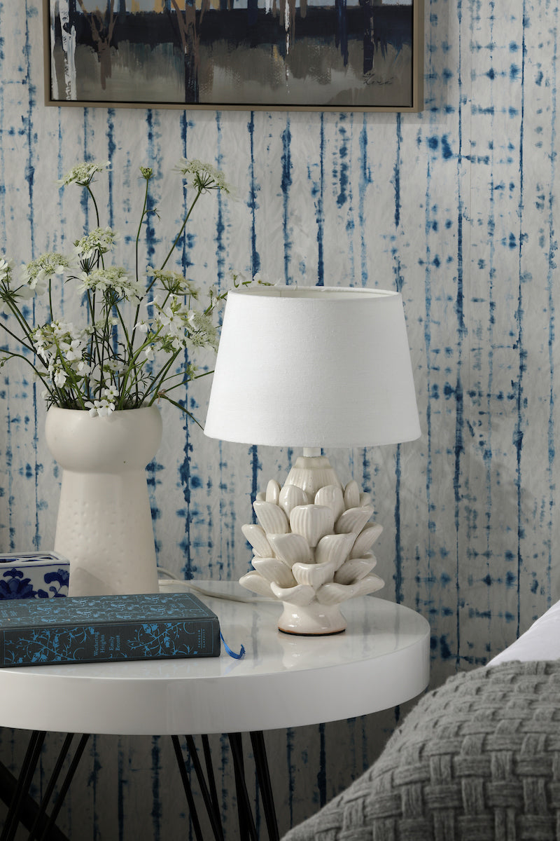 Zala Floor Lamps Cream Ceramic With Shade