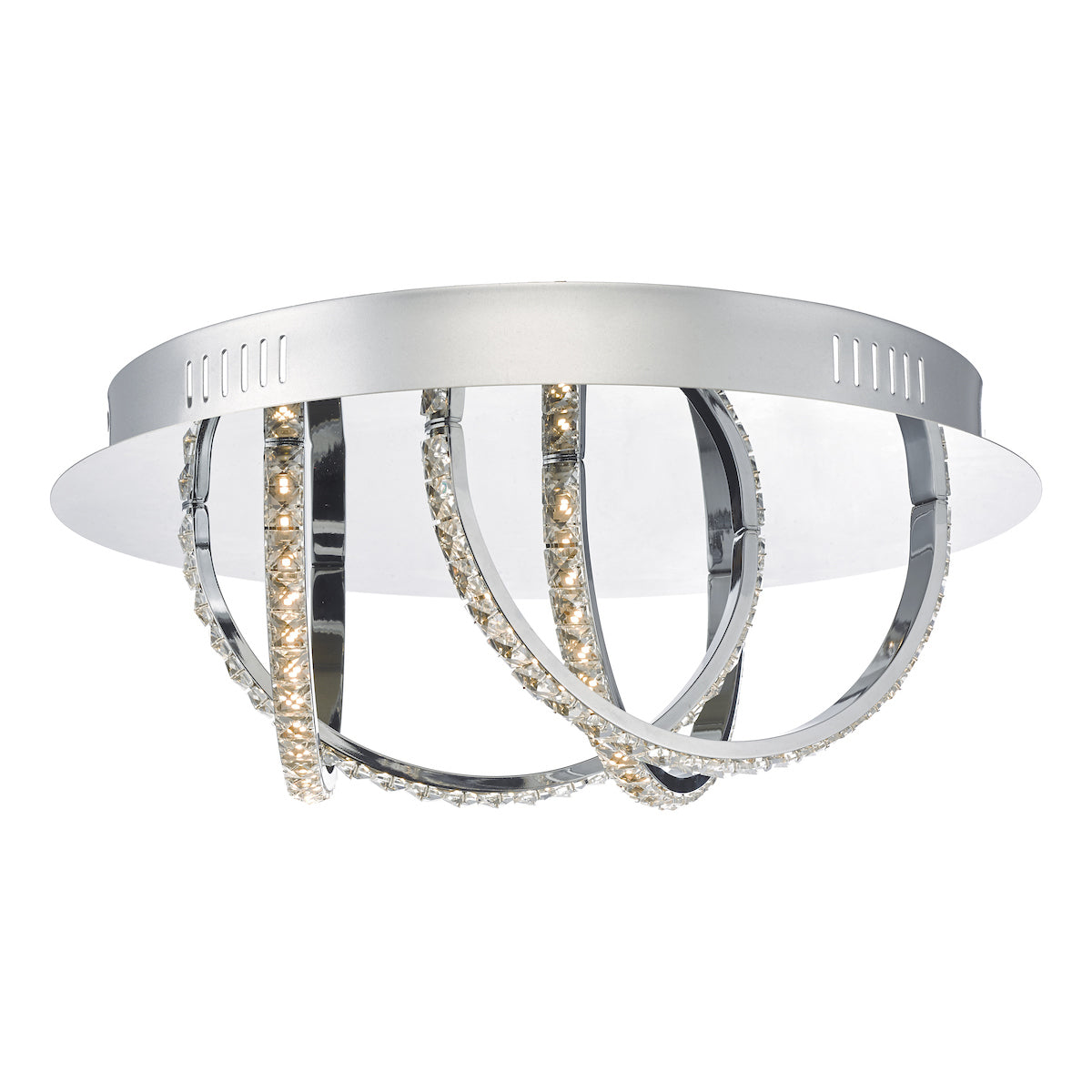 Zancara Small 4 Light Flush Polished Chrome and Crystal LED