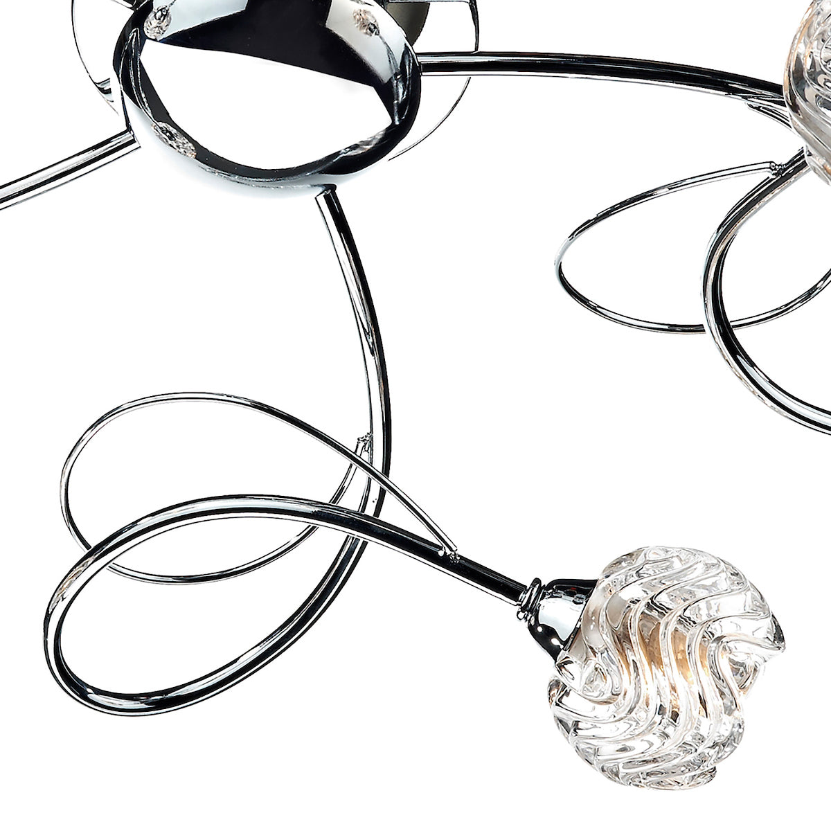 Zelda 5 Light Flush Polished Chrome Glass