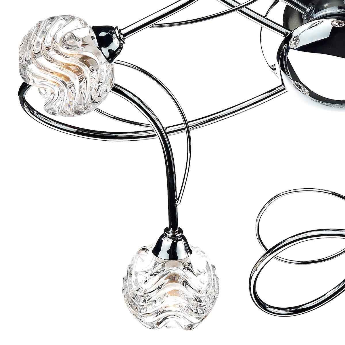 Zelda 5 Light Flush Polished Chrome Glass