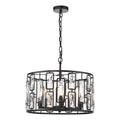 Zoelle 5 Light Pendant Matt Black and Crystal