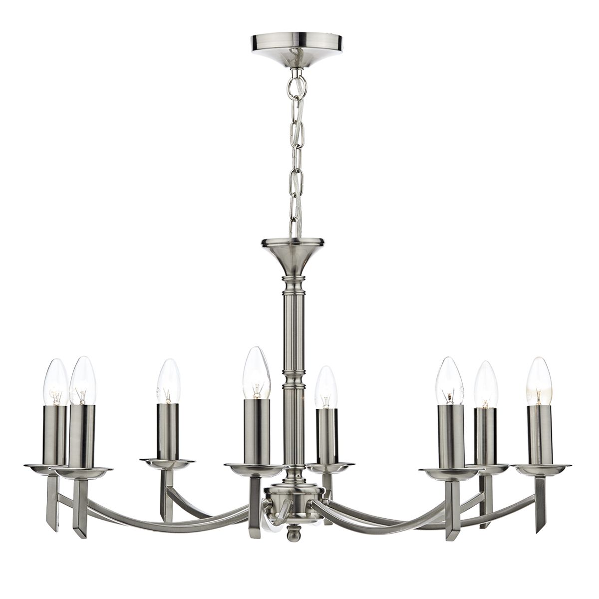 Patrinia 8 Light Dual Mount Chandelier Nickel Finish
