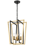 Aviary 4lt Lantern matt black and aged brass Large
