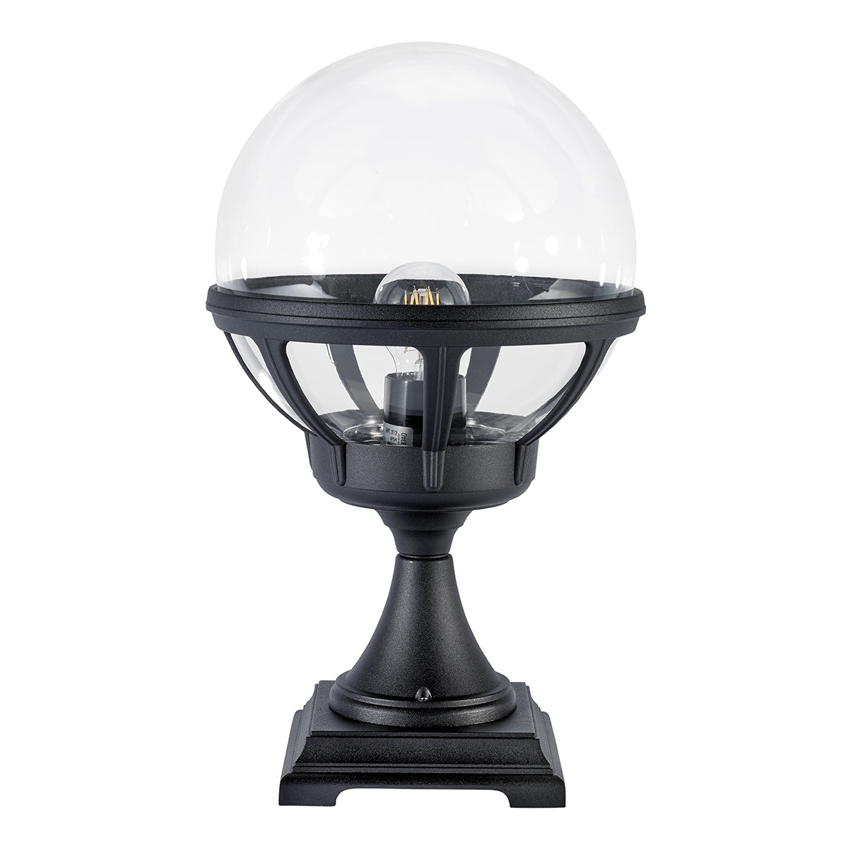 Bologna 1-Light Black Pedestal Lantern