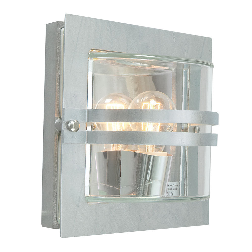 Bern 1-Light Galvanized Wall Light with Clear Glass