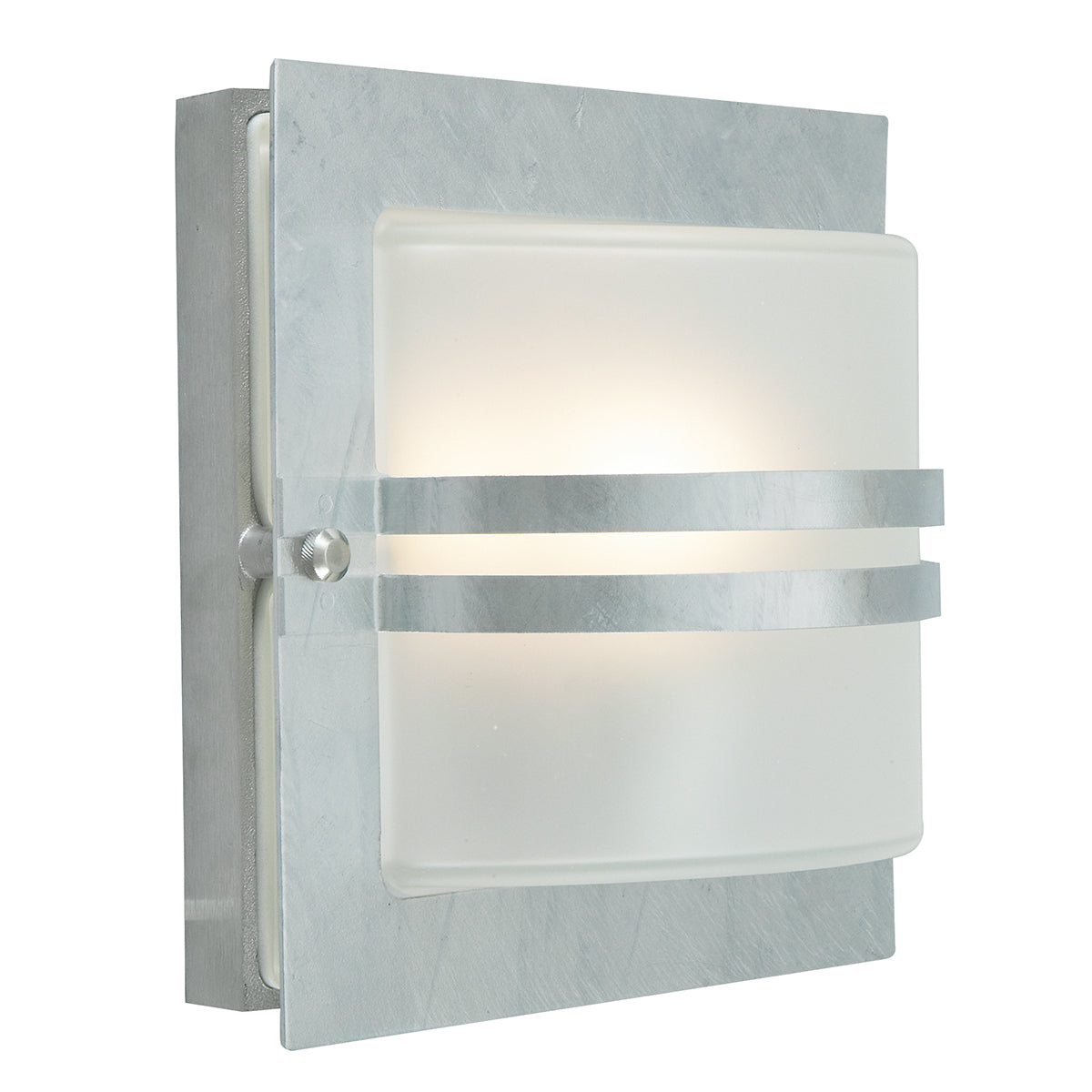 Bern 1-Light Galvanized Wall Light with Frosted Glass