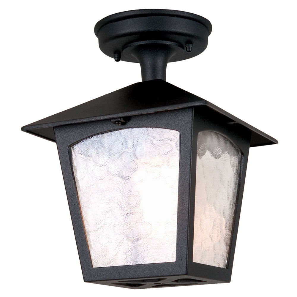 York 1-Light Black Porch Lantern